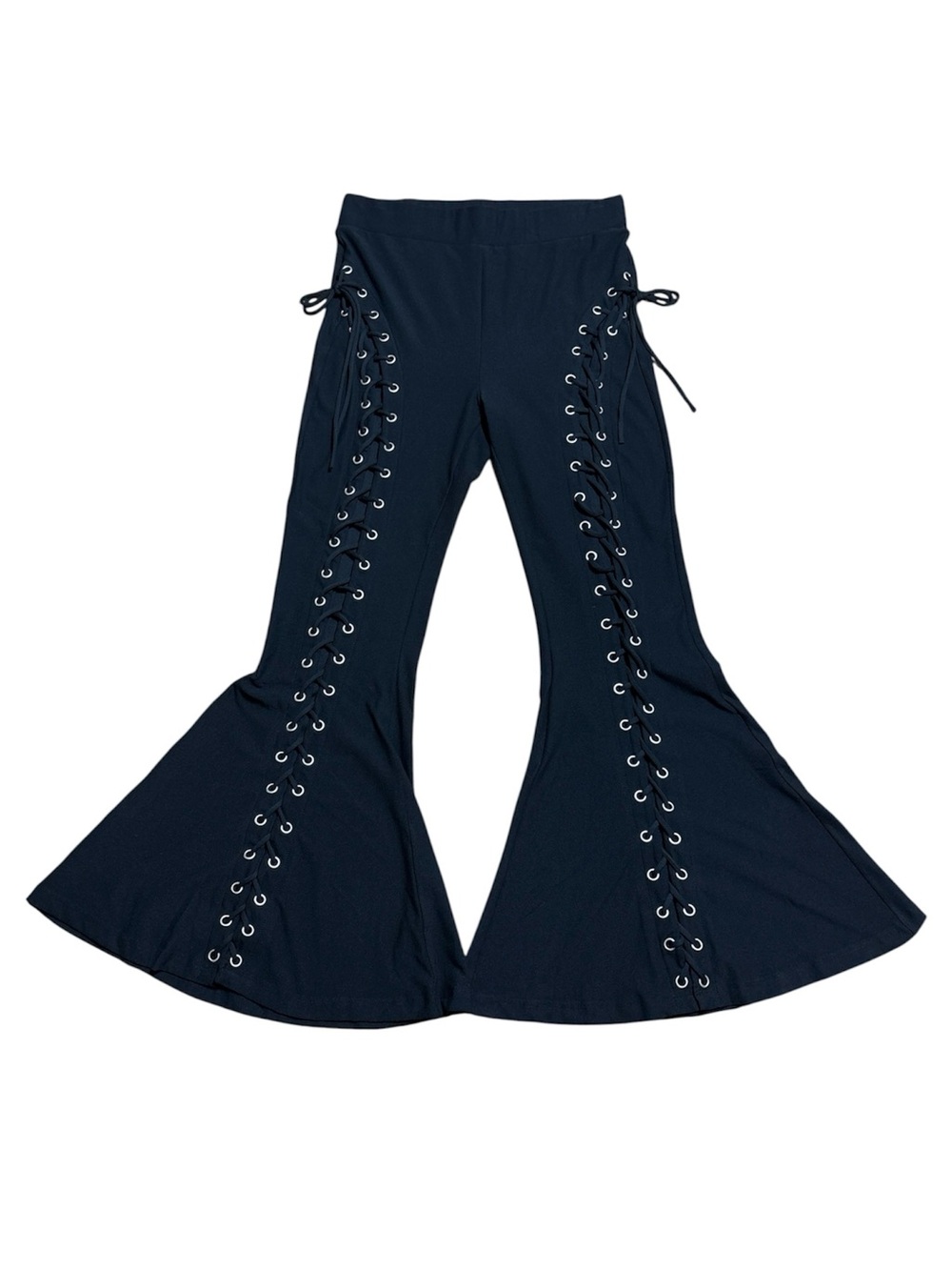 Forest Ink Alice Lace-Up Flare Pant In Black Sz Large Petite